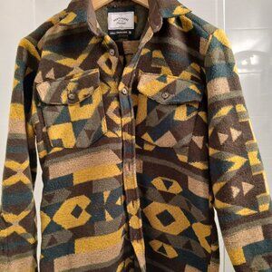 Portuguese Flannel Men's Morpheus 2 Pocket Overshirt in Brown/Green/Yellow